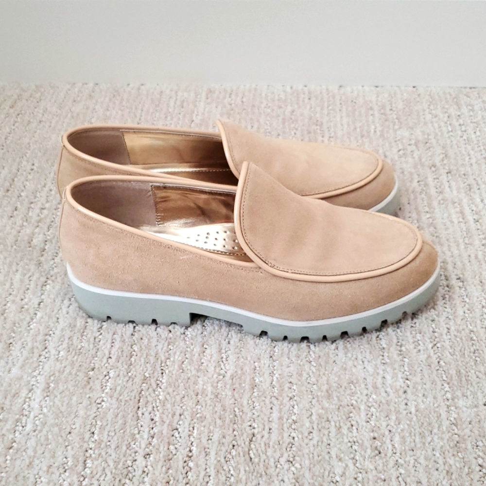 Sale Donald J. Pliner Tan Suede Loafers Size 8.5